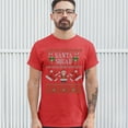 thumbnail image 3 of Tee Hunt Santa Squad T-Shirt Cute Ugly Sweater Merry and Bright Christmas Men's Tee, Red, 4X-Large, 3 of 5