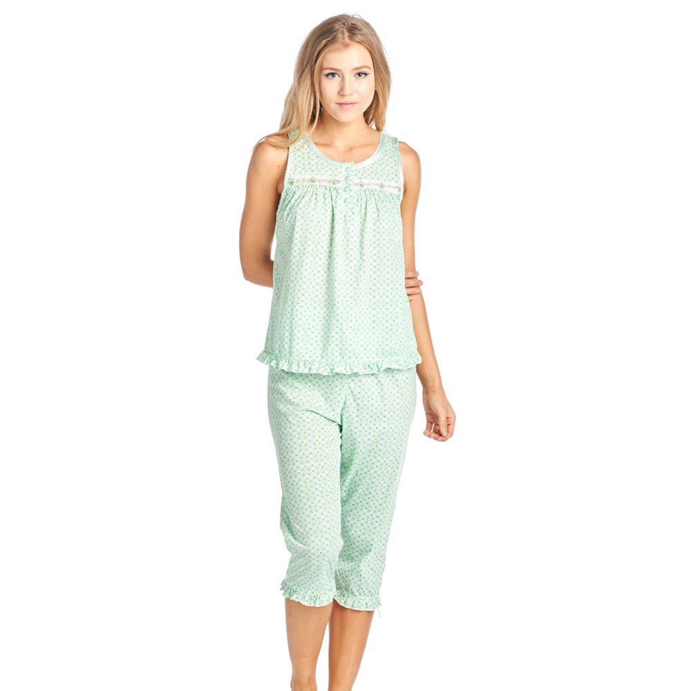 Casual Nights Casual Nights Women's Sleeveless Tank Top Capri Pajama