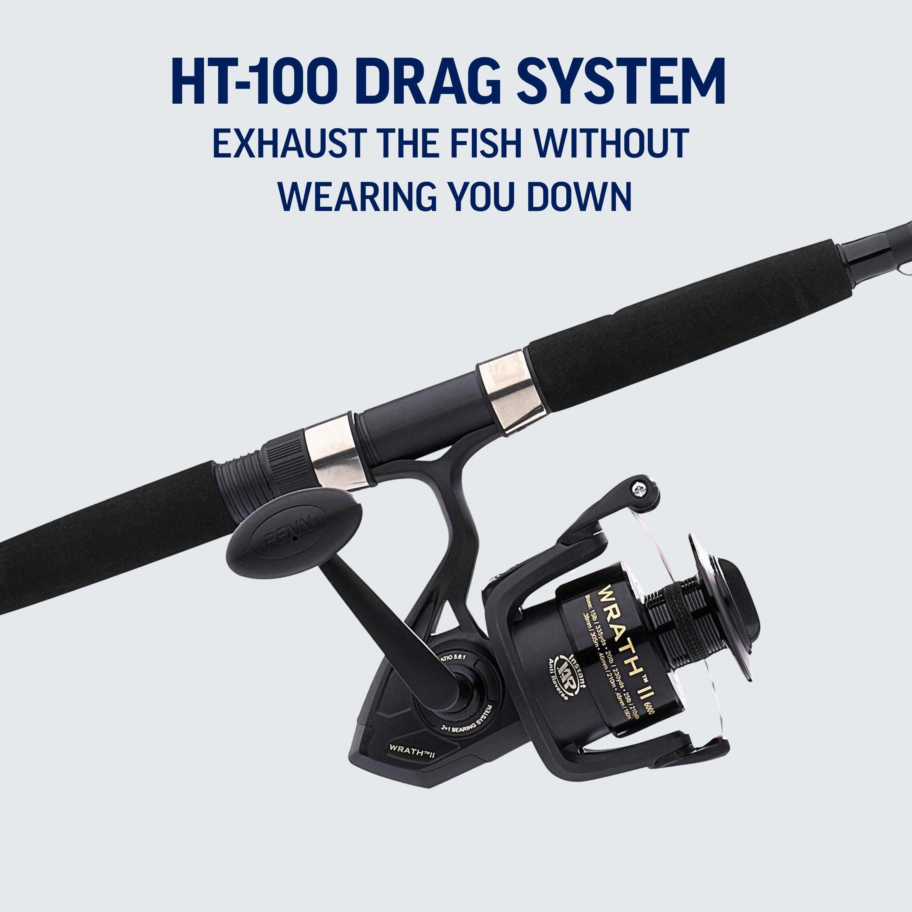 PENN Wrath II Spinning Fishing Combo, 7' Medium Rod, 4000 Size Reel