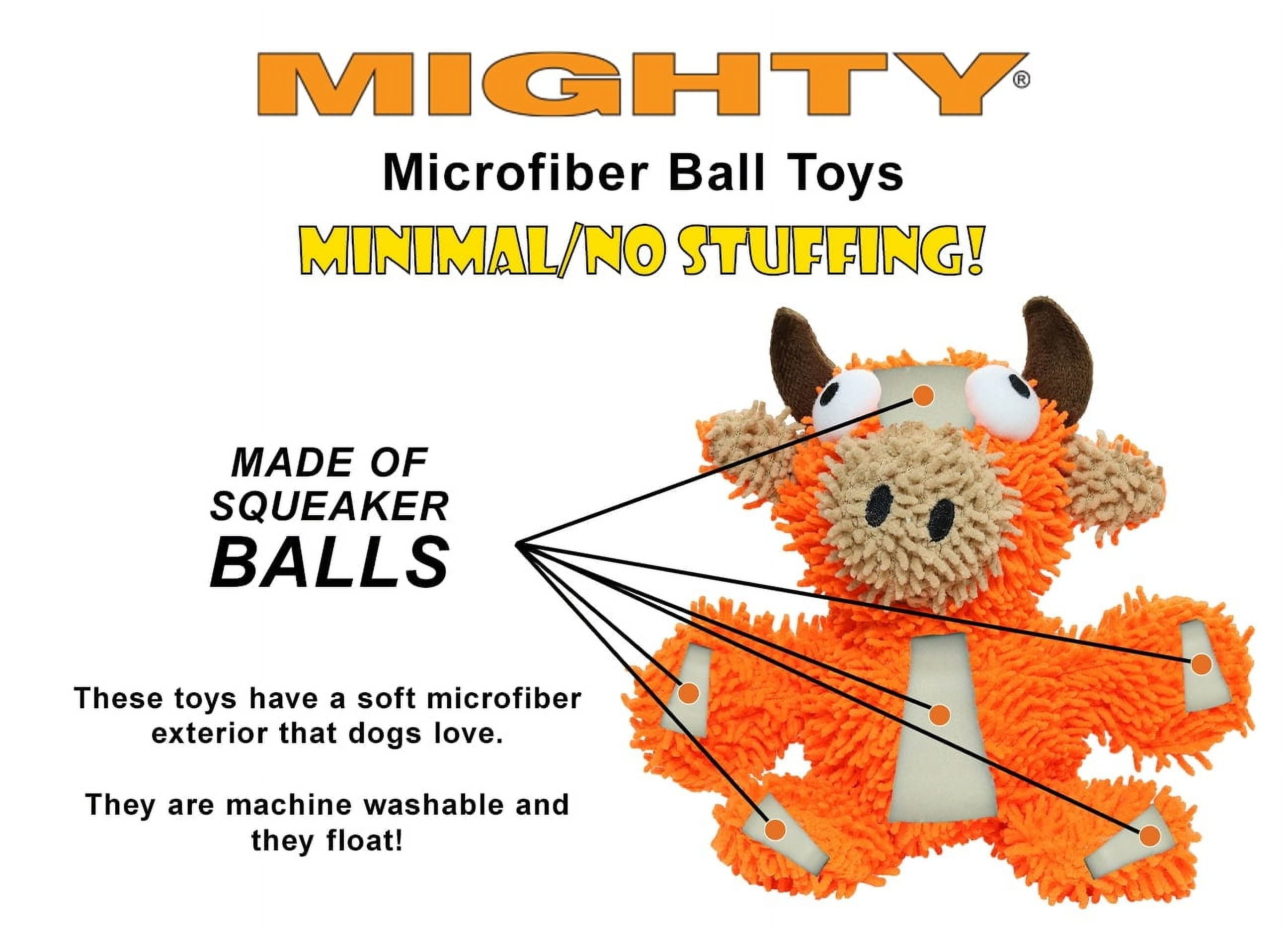 Mighty Microfiber Ball Pumpkin Man, Halloween Durable Squeaky Dog Toy