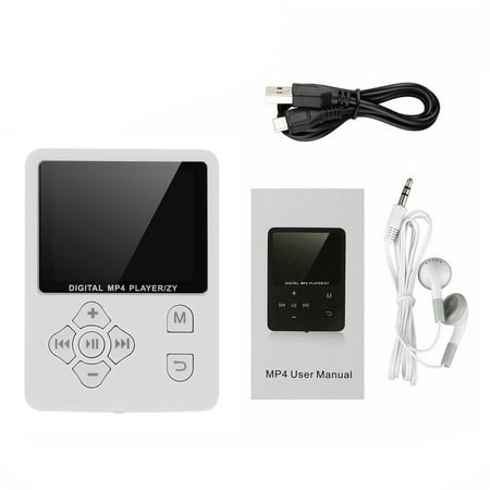 TureClos Mini Music Player with 1.8 Inch TFT Screen Portable Button Control Digital MP3 FM Sound Recorder, White