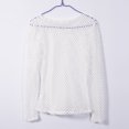 thumbnail image 5 of Douhoow Women Fashion Mesh Top Long Sleeve Round Neck Stretch Casual Solid Color T-Shirt Blouse, 5 of 6