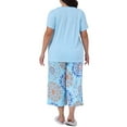 thumbnail image 4 of DARING DIVA Women's Plus Size 2-piece Short Sleeve Pajamas Set 3X Blue, 4 of 5
