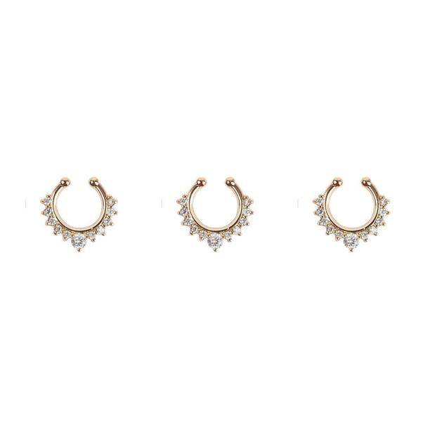 Qarigey Anillo de nariz falsa, tachuelas, para el cuerpo de aleación a la moda, Clip para el tabique, accesorios de joyería personalizados, Type1 NO1 Qarigey CBP022876