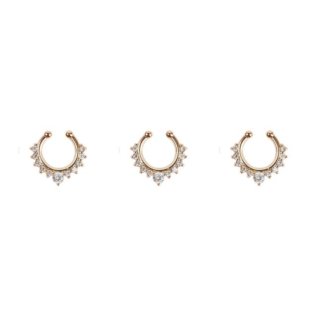 Qarigey Anillo de nariz falsa, tachuelas, para el cuerpo de aleación a la moda, Clip para el tabique, accesorios de joyería personalizados, Type1 NO1 Qarigey CBP022876
