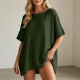 thumbnail image 2 of Bibifish Womens T Shirt Boat Neck Short Sleeve Oversized softTops Soft Casual Summer Tees, 2 of 6