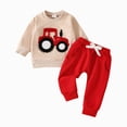 thumbnail image 5 of TOWED22 Baby Clothes Boy 6 12 18 24 Months 2T 3T 4T 5T Toddler Fall Winter Outfit Truck Embroidery Sweatshirt + Pants Set(Blazer,3-6 M), 5 of 6