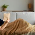 thumbnail image 3 of Tan Soft Flannel Fleece Throw Blanket, Curved Wave Like Conceptual Display Creamy Effect Soft Colored Subtle Image, Cozy Plush for Indoor and Outdoor Use, 50" x 60", Cream Tan, by Ambesonne, 3 of 5