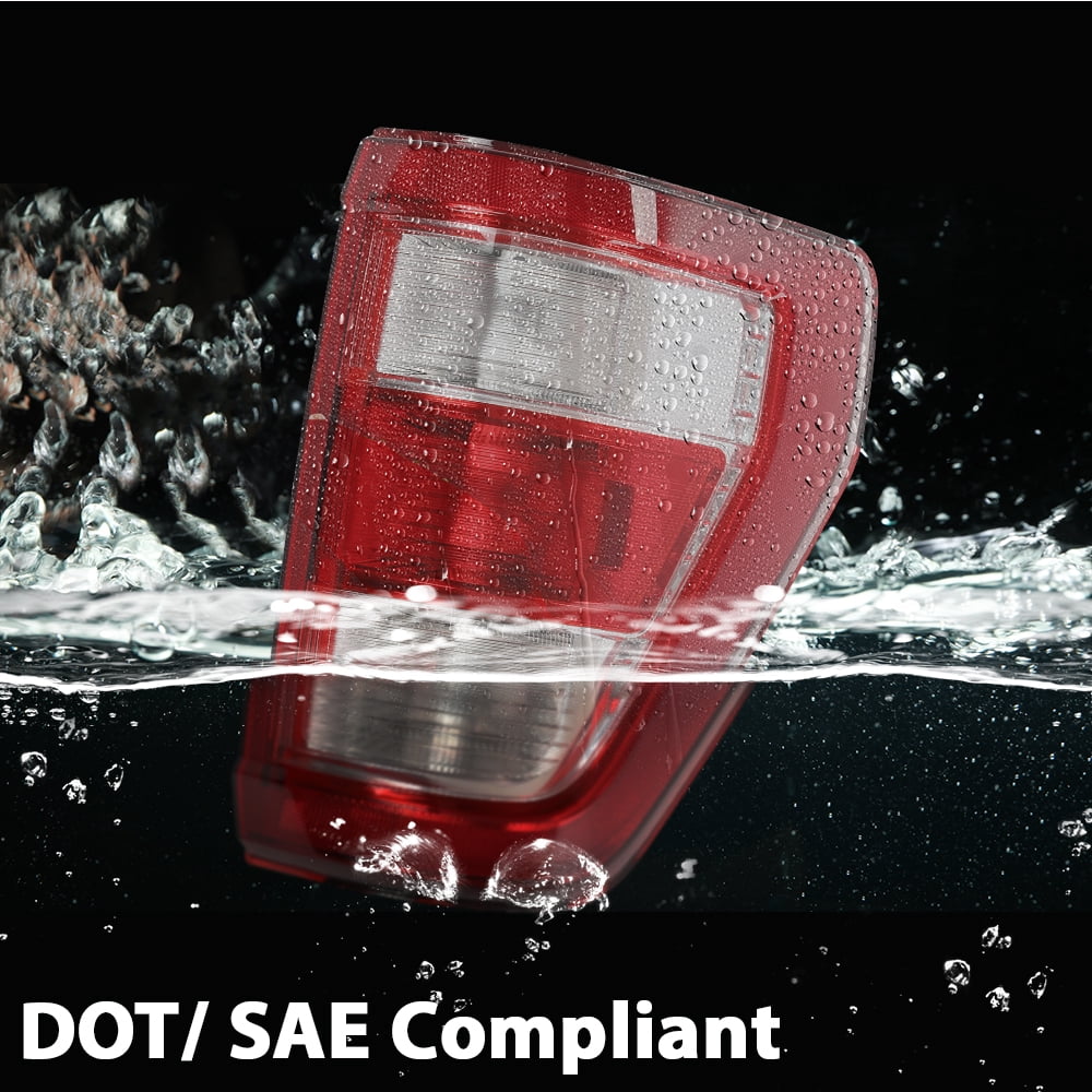 CROSSDESIGN TaiL Light Brake Lamp Right Side Fit for Ford F150 XL 2021-2023 Fit for w/Factory Incandescent and w/o Blind Spot Tail Light Models Only FO2818159