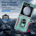thumbnail image 5 of Flip 5 Case for Galaxy Z Flip 5 Case, with Stand,Liquid Silicone Case,Shockproof, Slim Phone Case Samsung Galaxy Z Flip 5 Case - Green+Pink, 5 of 12