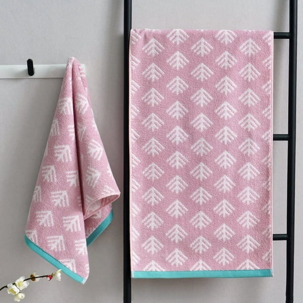 Nvzi 2 toallas de algodón puro gruesas y suaves, toalla de manos súper suave y altamente absorbente de algodón suave para el hogar, 29,53 x 13,78 pulgadas (rosa melocotón)