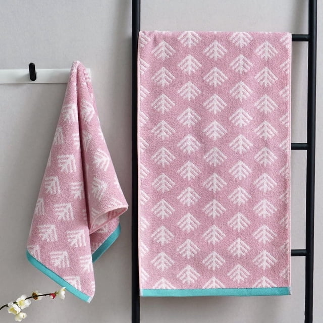 Nvzi 2 toallas de algodón puro gruesas y suaves, toalla de manos súper suave y altamente absorbente de algodón suave para el hogar, 29,53 x 13,78 pulgadas (rosa melocotón)