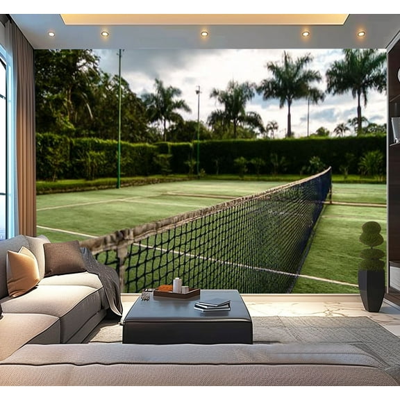 Peel and Stick Wallpaper Tennis Court Modern Art Wall Mural Decor Self Adhesive and Removable 100in x 144in