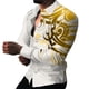 thumbnail image 1 of Camisas Para Hombre Manga Larga Negra Camisa de manga larga holgada de los hombres de la impresión digital 3d de la tendencia de la moda (Gold, L), 1 of 5