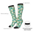 thumbnail image 5 of Picia Women Crew Soft Moisture-wicking Socks SHIBA WITH FLORAL Pattern Design Cotton Socks, One Size fit All, 5 of 9