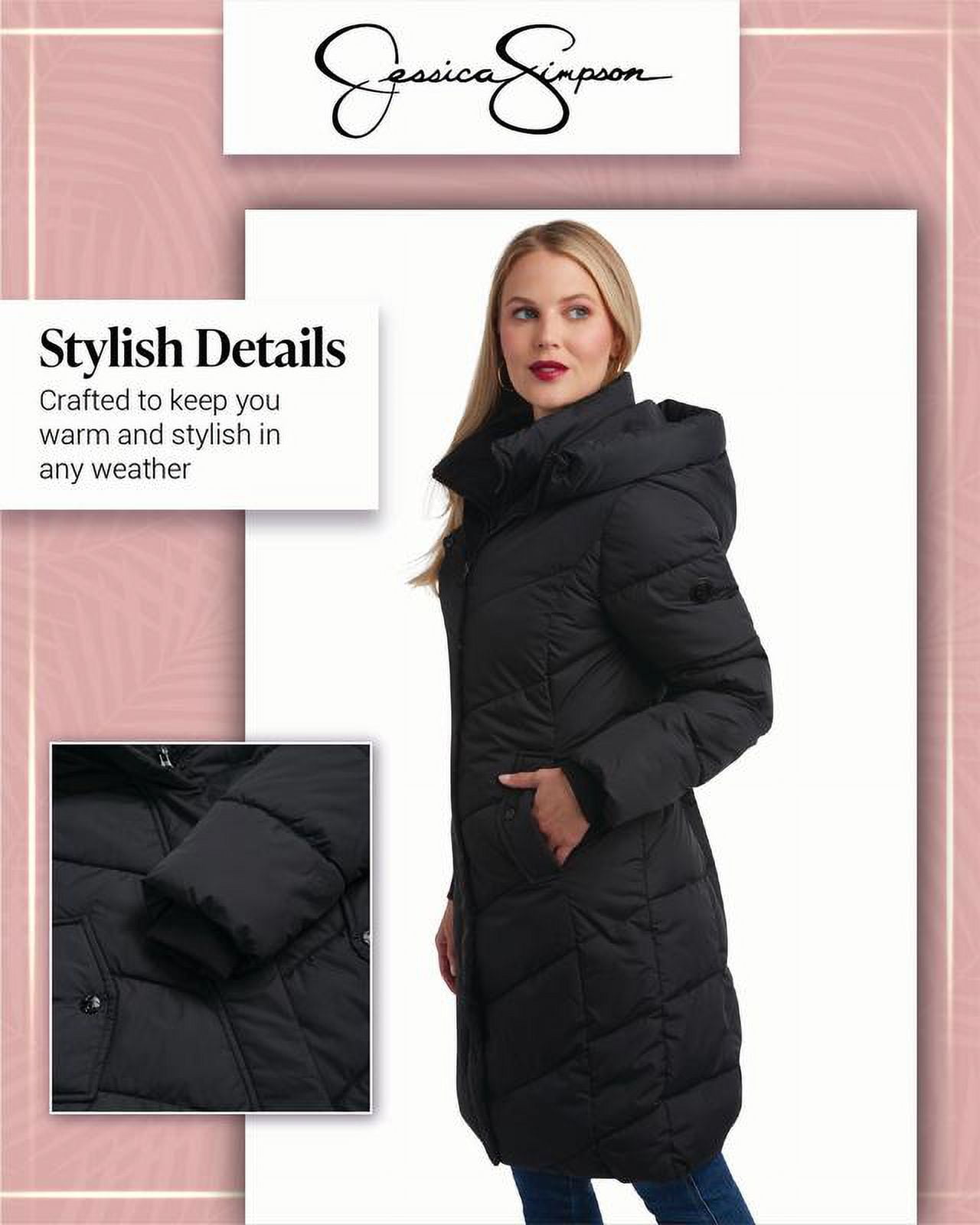 Veste Imperméable Jessica Simpson - Noire - Capuche Zippée - Taille S - Femme