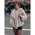 thumbnail image 5 of HH TRAF Abrigos de invierno de moda para mujer, abrigo de piel sintética con cuello vuelto, abrigo holgado de felpa cálido, ropa de calle elegante para mujer, cárdigan femenino, 5 of 5