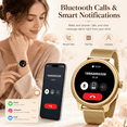 thumbnail image 4 of Cillso Smart Watch for Women, Elegant Round Smartwatch with 1.19" AMOLED Display, Bluetooth Calling, Stainless Steel Mesh Band, Sleep & Cycle Tracking, 100+ Sports Modes, Android iPhone, perfect gift, 4 of 9