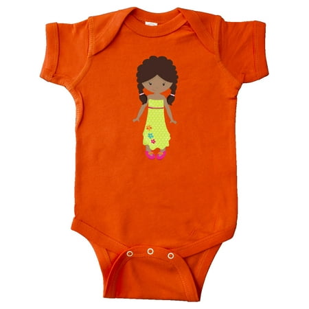 

Inktastic African American Girl Fashion Girl Green Dress Gift Baby Girl Bodysuit