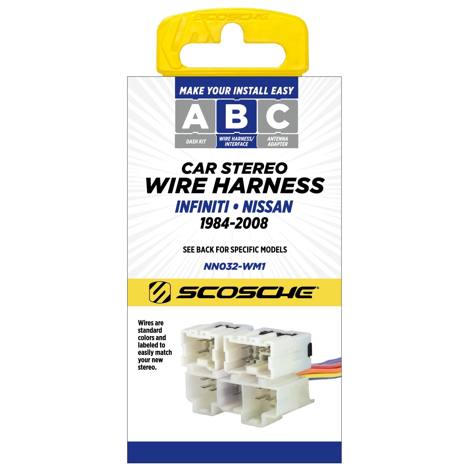Scosche Wiring Harness Compatible with Select 1984-2012 Infiniti, Nissan and Suzuki NN032-WM1