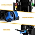 thumbnail image 3 of 4200PSI-Max 2.8GPM Electric Pressure Washer Power Washer With 500ml Foam Cannon, 4 Nozzles ,25FT Hose Power Washer Cleaning forCar, Home, Driveway, Yard, Outdoor, Gutter, Pool, Brick Cleaning, 3 of 7