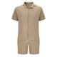 thumbnail image 4 of Mens Botón Abajo Camisa de Manga Corta Arrugas Libres Casual Deportes Cardigan Set, Color Sólido Cuello de Verano Camisa Y Pantalones Cortos, 4 of 7