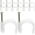 thumbnail image 1 of Abrazaderas para cables de acero, grapas, punto de control coaxial, color blanco, 50 unidades, 1 of 1