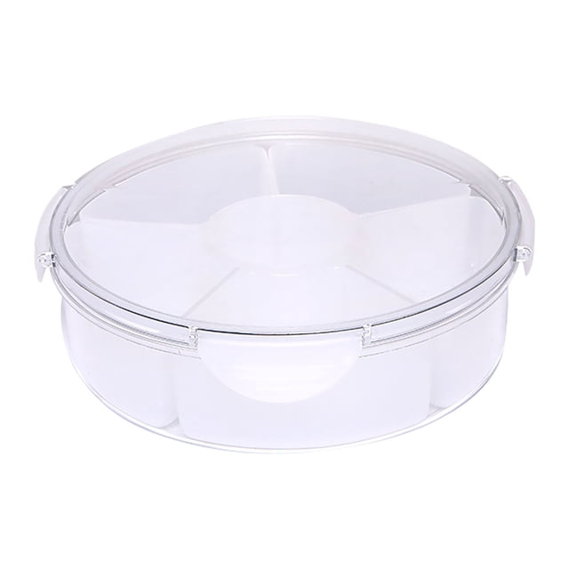 BKBP Plateau à Légumes Divisé à 6 Compartiments avec Couvercle - Récipient à Collation Réutilisable pour Fruits, Plateaux de Fête, Préparation de Repas et Organisation de Réfrigérateur / Plat de Service Sans BPA pour Adultes