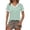 Green, variant on Daznico Women's Contrast Trim V-Neck Tee, Short Sleeve Casual Basic Top for Spring & Summer Everyday Wear,S