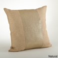 thumbnail image 2 of Saro Lifestyle Banded Foil Burlap Down Filled 20-inch Throw Pillow Natural, 2 of 4