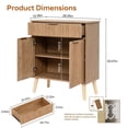 thumbnail image 4 of Leumius Kitchen Storage Cabinet with Adjustable Shelves,1 Drawer & 2 Doors,Sideboard Buffet Cabinet with Solid Wood Feet for Living Room, Kitchen, Entryway, Natural, 4 of 6