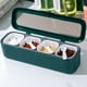 thumbnail image 1 of Organizador de cocina con 4 rejillas para condimentos y especias, 4 frascos con 4 cucharas, diseño transparente apilable para una fácil identificación y ahorro de espacio, ideal para, 1 of 8