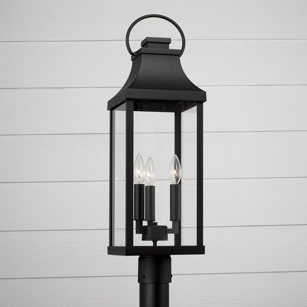 3 Light Outdoor Post Lantern In Traditional Style-26.75 Inches Tall And 8 Inches Wide-Black Finish Capital Lighting 946432Bk