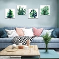 thumbnail image 2 of Boho Tropical Wall Art Bathroom Decor Green Plant Pictures Wall Decor for Living Room Minimalist Botanical Leaf Canvas Artworks Kitchen Sage Monstera Framed Poster Bedroom Home Decorations 12x12" 4Pcs, 2 of 6