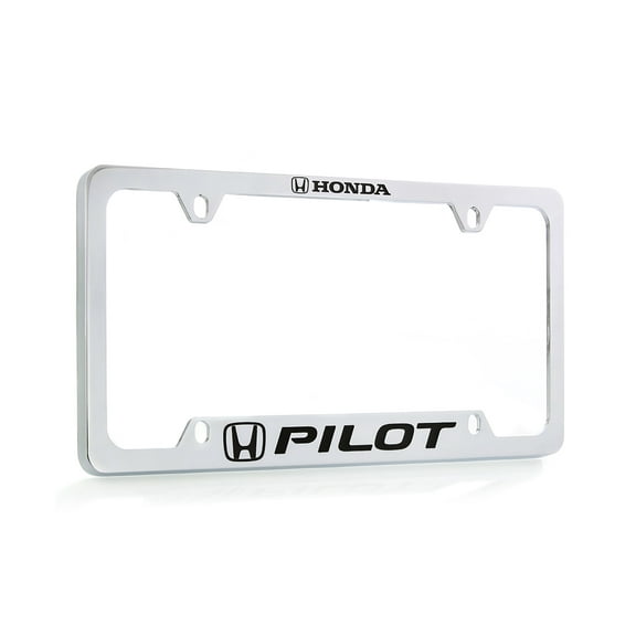 Honda Pilot wordmark Chrome Plated Zinc Metal License Plate Frame Holder Bottom Engraved 4 Hole