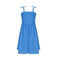 thumbnail image 5 of Generic Girls Summer Gauze Dresses Spaghetti Strap Smocked Dress A-Line Double Layered Beach Sundress for 8-15 Years, 5 of 7