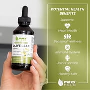 Maxx Herb Olive Leaf Extract Liquid Tincture for Heart Health & Immune Support, 4 Oz