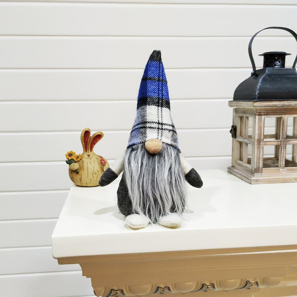 yIFeNG Christmas Elf Decoration Handmade Stripe Sitting Standing Gnome Swedish Doll Toy