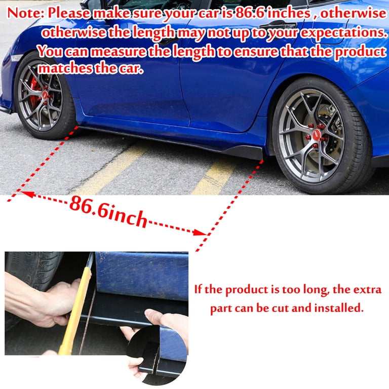Universal Splitter Lip Universal Car Rocker Panel Splitter Kit - 4PCS Glossy Black PP Side Skirt Extensions Universal Rocker Panel Splitters
