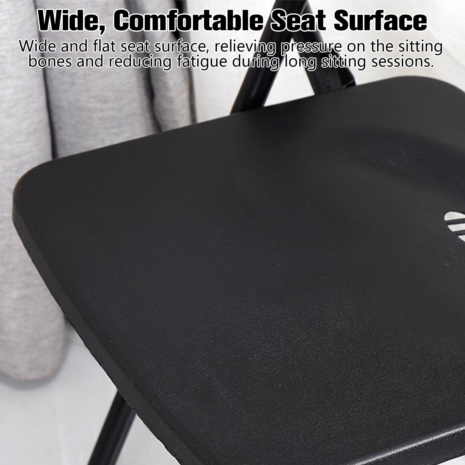 Harigal Black Plastic Folding Chairs, Heavy Duty, 6-Pack, Reinforced Metal Frame, 330 lbs Capacity, Indoor & Outdoor Use