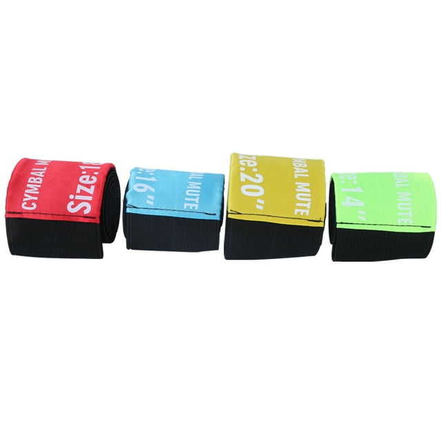 Amortiguador de platillos NikouMX 4 Piezas 14 16 18 20 Pulgadas Amarillo Rojo Azul Verde