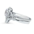 thumbnail image 3 of BERRICLE Sterling Silver Halo Wedding Engagement Rings Round Cut Cubic Zirconia CZ Wishbone Ring Set for Women, Rhodium Plated Size 5, 3 of 16