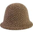 thumbnail image 2 of CoCopeaunts Bucket Hats for Women Solid Color Winter Lamb Velvet Mens Fisherman Caps Windproof Warm Fluffy Sherpa Basin Hats, 2 of 8