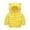 Yellow, variant on Toddler Girls Winter Long Sleeve Solid Coat Bear Ears Hooded Jacket Thicken Windproof Zipper Warm Outwear