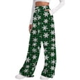 thumbnail image 6 of Christmas Pants Women's Christmas Snowflake Pants High Waist Drawstring Pocket Joggers Fitness Womens Pants Casual Green XXL, 6 of 6