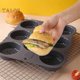 thumbnail image 4 of Bread Mold Non-Stick Durable 8-compartment Silicone Hamburger Bun Pan Baking Mold for Home Kitchen Bakery, 4 of 5