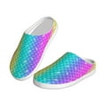 thumbnail image 2 of Fotbe Rainbow Scales2 Pattern Women's Fuzzy Curly Fur Memory Foam Loafer Slippers Indoor Outdoor Slippers Winter Home Shoes-39/40, 2 of 7