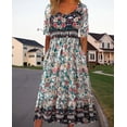 thumbnail image 2 of Vestido Medlor para mujer con estampado floral bohemio maxi Summer 2025 Plus, 2 of 5