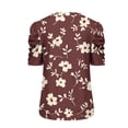 thumbnail image 5 of Short Sleeve Dressy Tops for Women Flower Print Blouse Lightweight Summer Shirt Fashion T Shirt Women Sale Tunic, 5 of 5