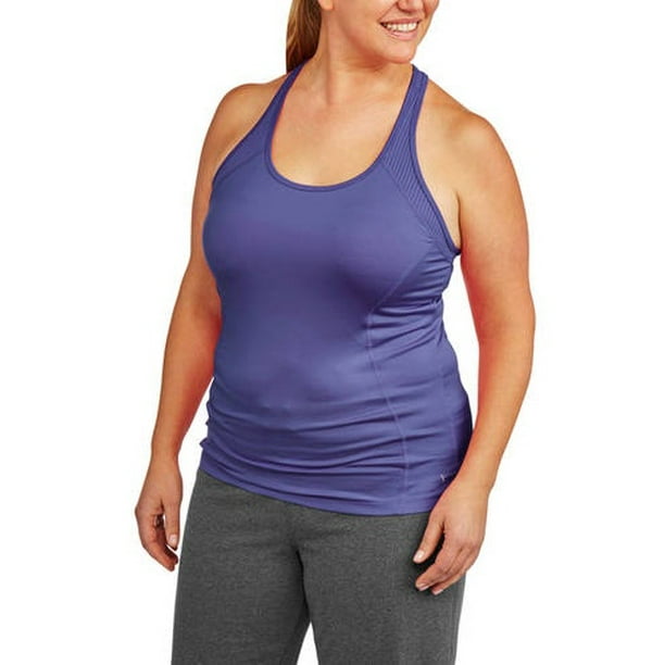 Danskin Now - Danskin Now Women's Plus-Size Racerback Performance Tank with Bra - Walmart.com